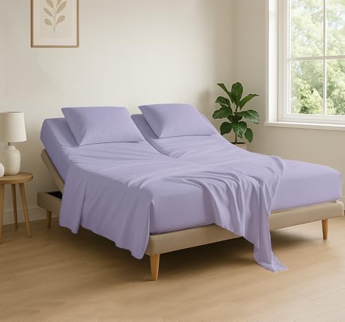 4 Piece Flex Head King Sheet Set 34" Top, 100% Egyptian Cotton by COTTINGON