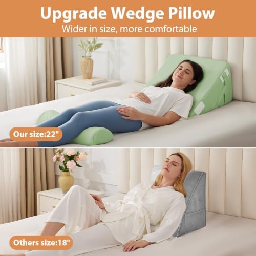 BIEEZZK Wedge Pillow Set for After Surgery, Wedge Pillow for Acid Reflux - Image 7
