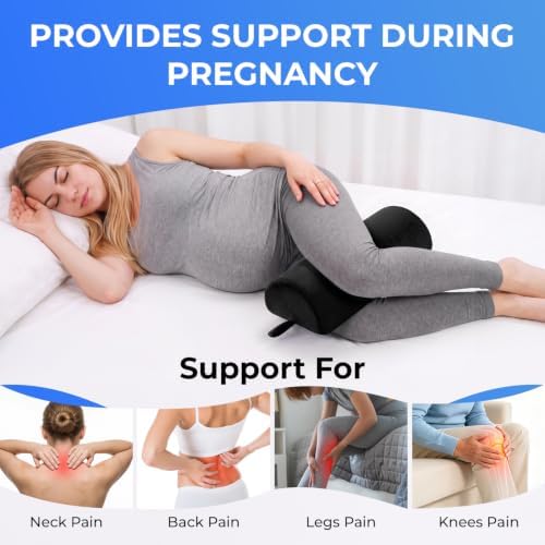 Knee Pillow for Back Sleeping, Half Moon Bolster Pillow for Legs, Memory Foam - Image 2