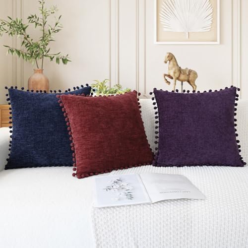 CaliTime Decorative Couch Throw Pillow Covers 20 X 20 Inches Burgundy - Image 5
