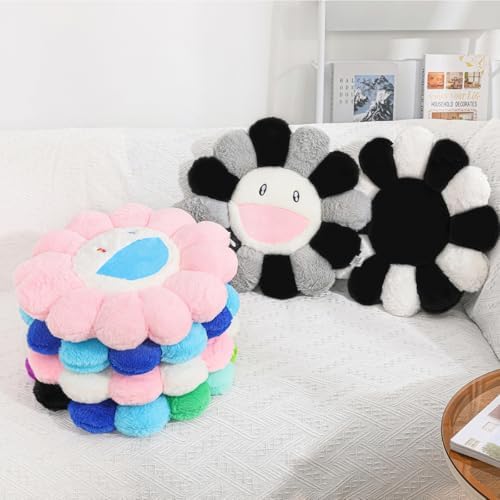 FIONOUT Smile Face Flower Pillow, Decorative Throw Pillows, 15.7 Inch - Image 5