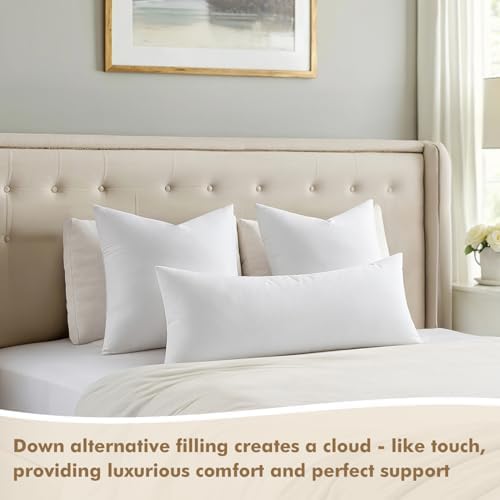 MIULEE 14x36 Inch Synthetic Down Alternative Lumbar Pillow Insert - Image 4