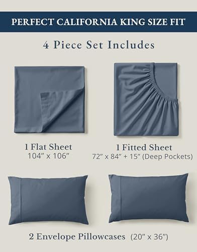 LANE LINEN California King Sheets 100% Organic Cotton 4pc - Image 4