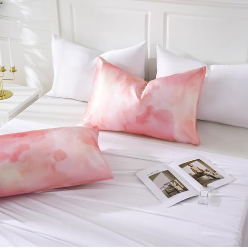 MR&HM Satin Pillowcase 2 Pack, Queen Size 20"x30", Dream Pink - Image 6