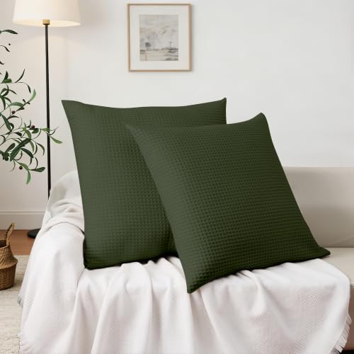 100% Cotton Waffle Weave Throw Pillow Covers Set of 2 - Image 7