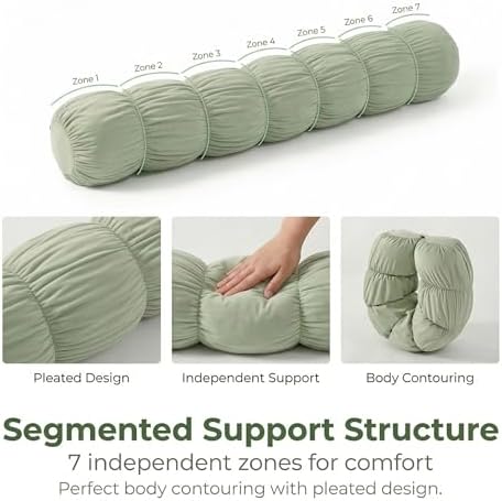 Pat. Pend. Side Sleeper Body Pillow, 59 Inch, Celadon Green - Image 6