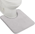 GORILLA GRIP Thick Memory Foam Toilet Rug for Bathroom, U Shaped Washable, Soft Absorbent Velvet Topside Floor Mats, Machine Wash, Cushioned Luxury Rugs for Bath Room, 22.5 x 19.5 Light Gray