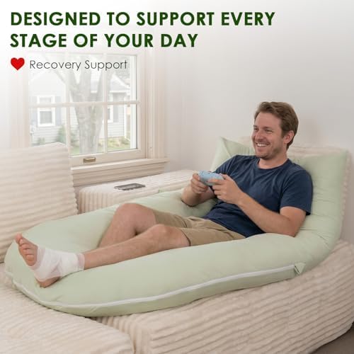 QUEEN ROSE Extra Long Body Pillow, Cooling Pregnancy Pillows - Image 6