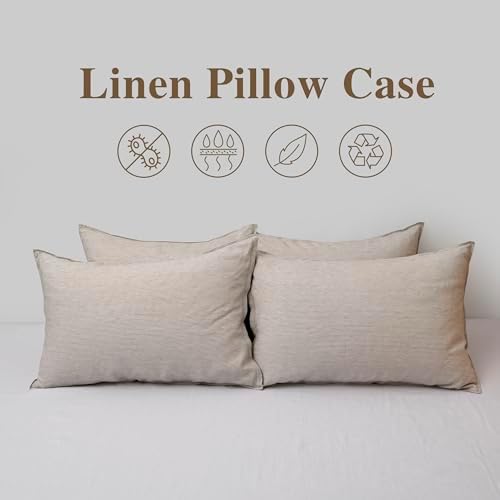CHUFFED Linen Pillow Cases 2 Pack 100% Linen Pillowcases, Breathable and - Image 6