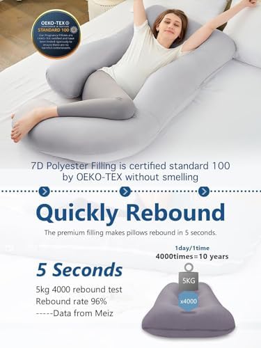 ZZZhen Pregnancy Pillow for Sleeping, G Shaped Maternity Pillow - Image 5