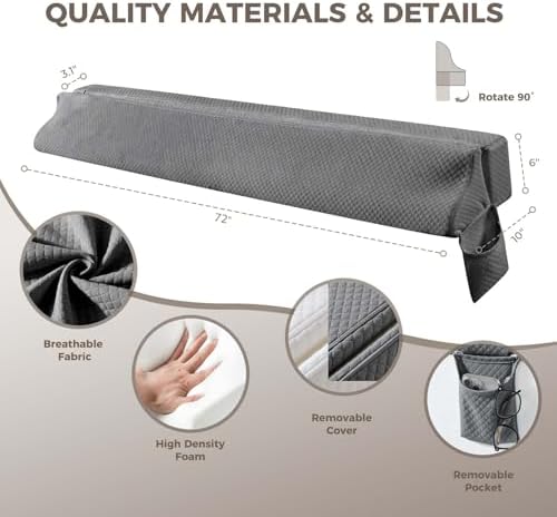 Bed Wedge Gap Filler California King, Mattress Gap Filler, 72×10×6 in - Image 7