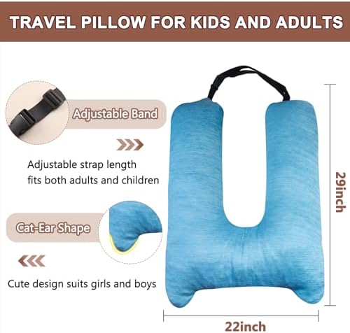 1 MIDDLE ONE Car Pillow for Kids, Memory Foam Cooling Travel Pillow for Car and - Image 4