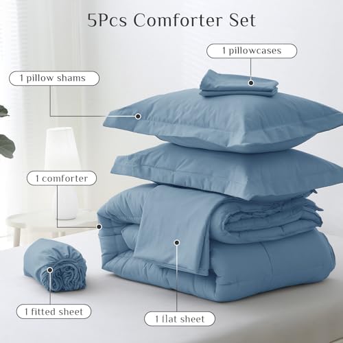 JOLLYVOGUE Twin XL Comforter Set, Ultra-Soft Bed in a Bag Twin XL Size 5 Pieces - Image 5