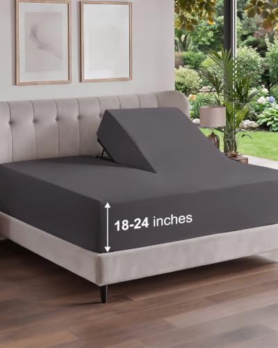 CGK Linens Extra Deep Flex Top Split Head King Fitted Sheet by CGKUnlimited