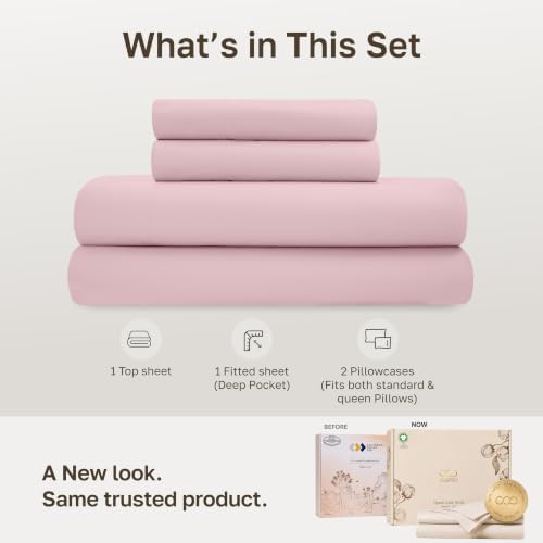 California Design Den 100% Organic Cotton Queen Sheet Set Deep Pocket - Image 3