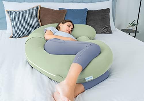 QUEEN ROSE Cooling E Shaped Pregnancy Pillows, Detachable Maternity Body Pillow - Image 2