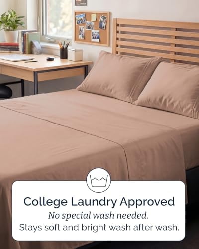 Full XL Sheets - 4 Piece Full XL Sheet Set - Breathable & Cooling - Mauve - Image 6