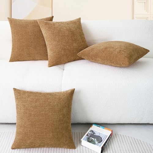 CaliTime Decorative Couch Throw Pillow Covers 18 X 18 Inches Apricot Brown - Image 6