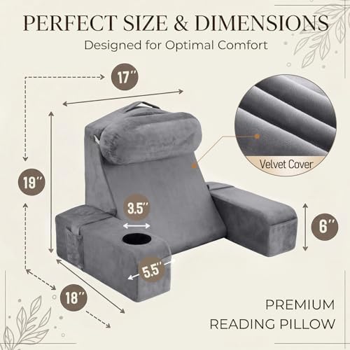 19 INCH Reading Pillow for Adults, Back Pillow for Bed Sitting Up, Backrest - Image 5