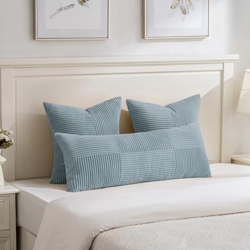 Fancy Homi Set of 2 Light Blue Decorative Throw Pillow Covers 18x18 Inch - Image 5