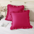 KKJIAF 2 Pack Ruffle Pillow Cases 20x20 Inches, Hot Pink by KKJIAF