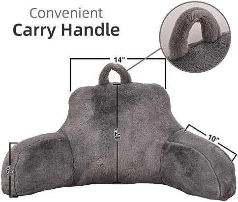 A Nice Night Faux Fur Reading Pillow Bed Wedge Large Adult Children Backrest - Image 2