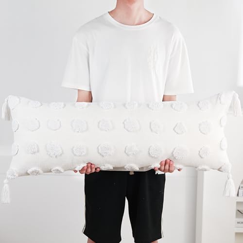 PANOD Decorative Long Lumbar Pillow Cover 14x36 Boho, Super Soft Chenille Extra - Image 3