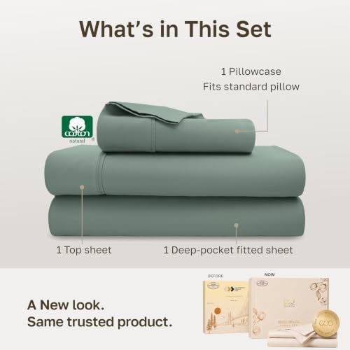 California Design Den 100% Cotton Sateen Extra Long Twin Bed Sheets - Image 3
