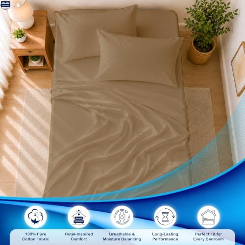 Cottingon 4 PC Cot Sheet Set 25"X75", Egyptian Cotton - Image 3