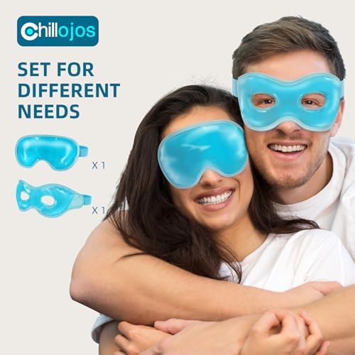2 Pack Cooling Eye Mask for Puffy Eyes, Reusable Gel Cold Compress Pack for - Image 2