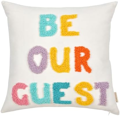 Boho Throw Pillow Covers 18*18 Spring Decorative Tufted Letters - Image 6