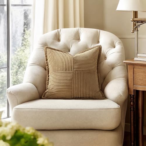 MIULEE Decorative Euro Sham Throw Pillow Covers 24x24 Inch Brown 2 Pack - Image 4