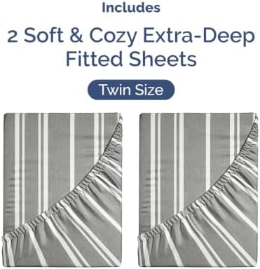 CGK Linens 2 Pack Extra Deep Twin Fitted Sheets - Image 4