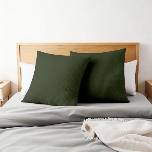 100% Cotton Waffle Weave Throw Pillow Covers Set of 2 - Image 6