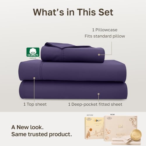 California Design Den 100% Cotton Sateen Twin Bed Sheet Set - Image 3