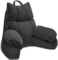 Reading Pillow for Bed with Arms, Back Support, Memory Foam（Grey Black） by Unknown