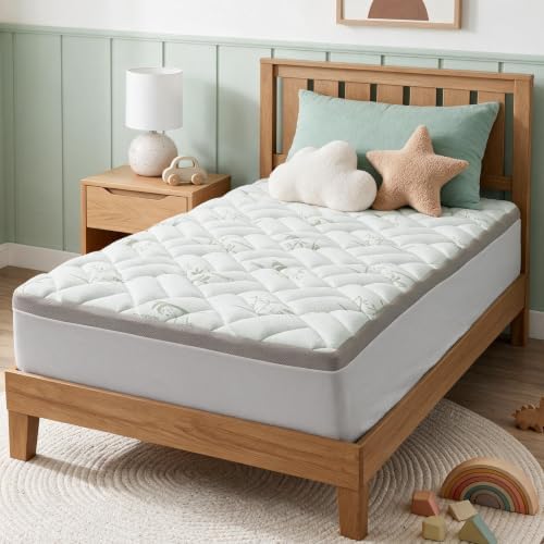 NEWDECO Twin Mattress Topper Cooling Bamboo Viscose Pillow Top Mattress Pad by NEWDECO