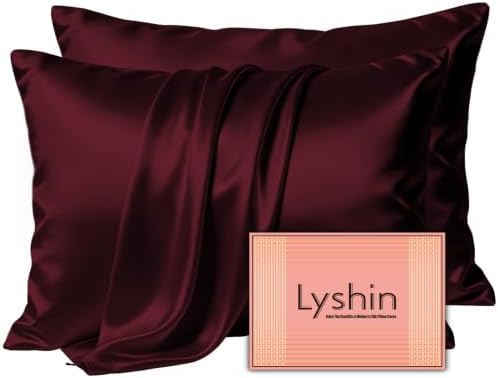 LYSHIN Silk Pillow Cases 2 Pack Queen Size by LYSHINSILKPILLOWCASES