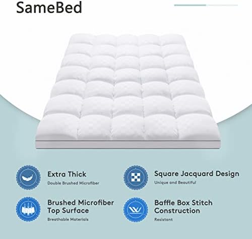 SameBed Mattress Topper Queen, Extra Thick Mattress Pad Cover - Image 2