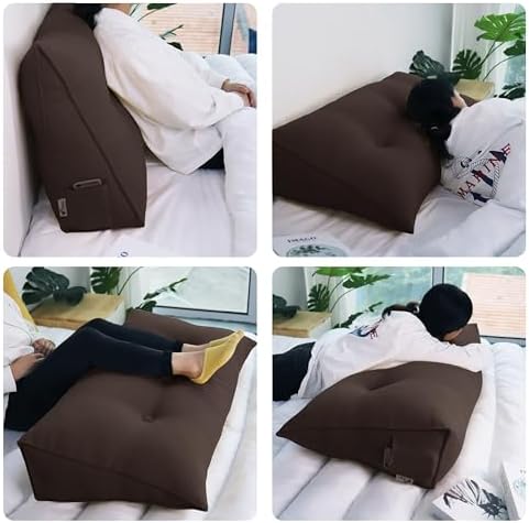WOWMAX Bed Wedge Headboard Pillow King Reading Pillow Sitting in Bed - Image 3