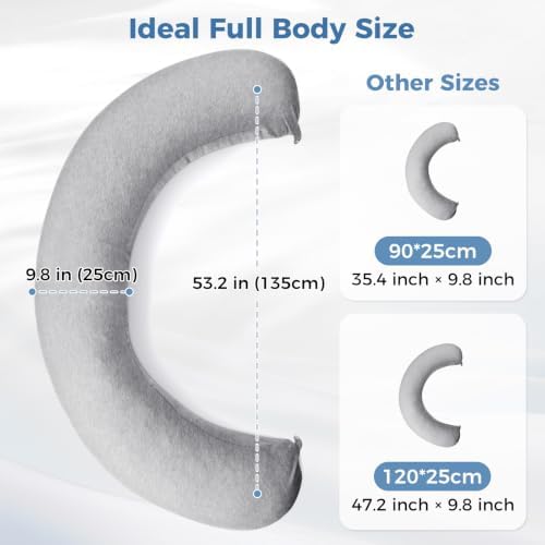 SweetSlubr Body Pillow, Memory Foam Pregnancy Pillow Leg Pillow 53.2x9.8in - Image 5