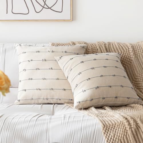 YEENAASY Boho Throw Pillow Covers 16x16 Set of 2 Farmhouse Pillow Cases - Image 6