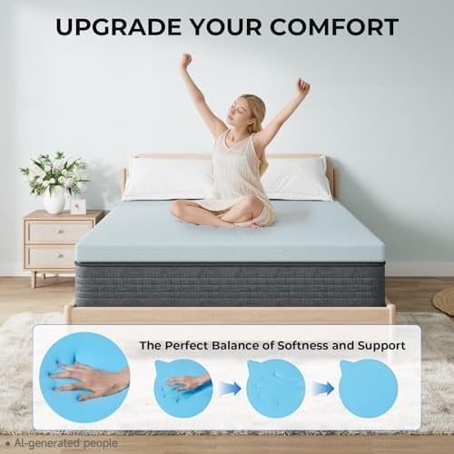OhGeni 2 Inch Full Memory Foam Mattress Topper Pad - Image 2