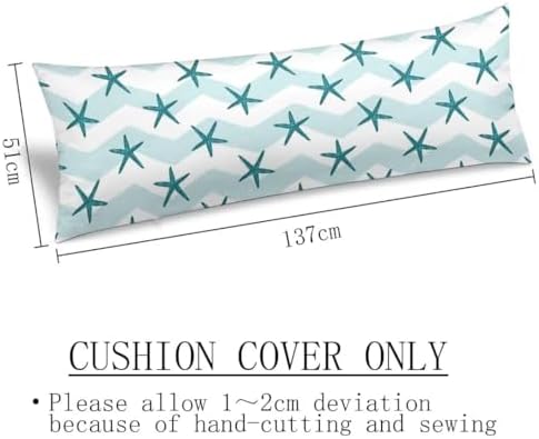 Starfish Body Pillow Cover, Summer Ocean Beach Nautical Long Pillow Case - Image 3