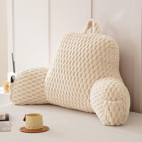Fluffy Reading Pillow for Sitting in Bed, Large Backrest Bed Pillow - Image 4
