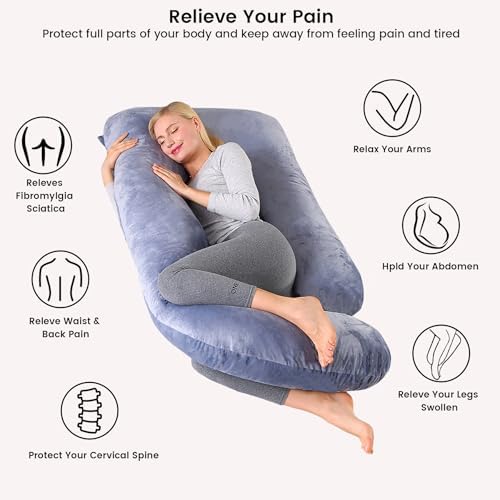 Pregnant Pillows for Sleeping, 70 Inch u Shaped Pillow Maternity Pillow - Image 3