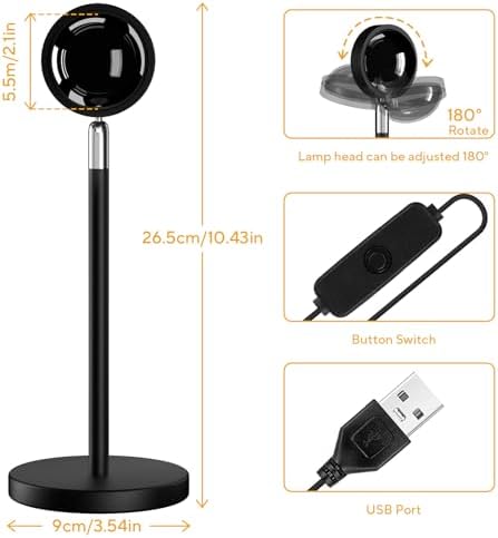 Neroupe Sunset Lamp Projector for Girls, Sunset Red Color Led Night Light - Image 7