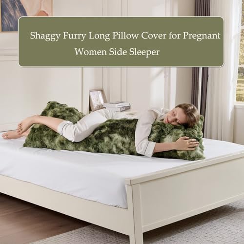 20"x54"Luxury Shaggy Faux Fur Body Pillow Cover, Bubble Fluffy Plush Bed Body - Image 4