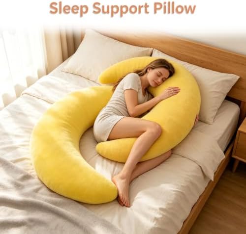 Moon Body Pillow, Oversized C Shaped Full Body Pillow - Image 7