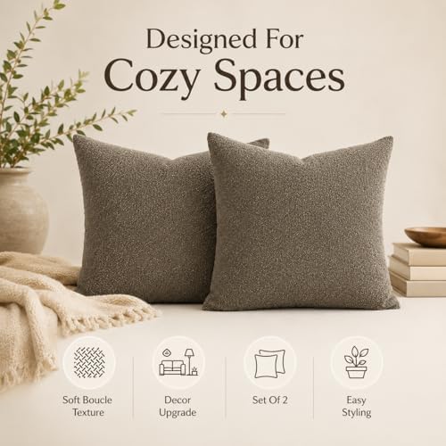 JoraLion 26x26 inch Boucle Throw Pillow Covers, No Insert - Image 2